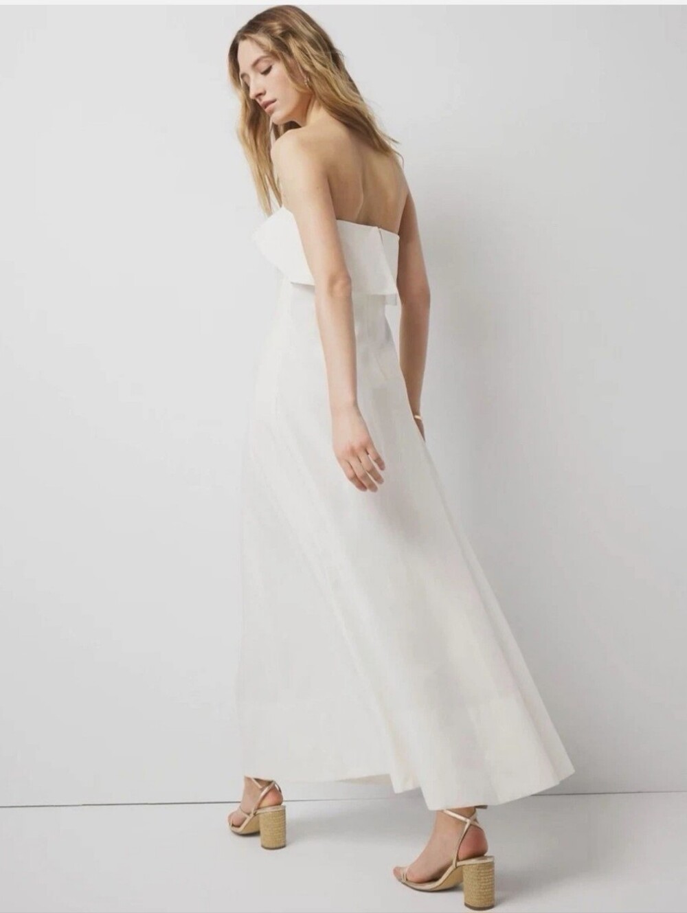 White House Black Market Linen-Blend Strapless Maxi Dress ( Regular) - Picture 8 of 10
